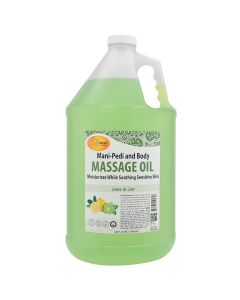 SPA REDI - Massage Oil, Lemon and Lime, 128 Oz - Professional Pedicure, Manicure, Full Body Massage Therapy, with Almond Oil, Cotton Seed Oil, Sunflower Oil, Avocado Oil, Essential Oils, Vitamin E