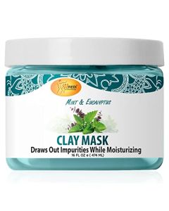 SPA REDI - Clay Mask, Mint and Eucalyptus, 16 Oz - Pedicure and Body Deep Cleansing, Skin Pore Purifying, Detoxifying and Hydrating