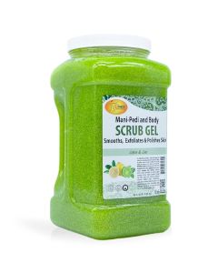 SPA REDI – Lemon & Lime Pumice Scrub Gel, Exfoliating, Hydrating & Nourishing, Infused with Hyaluronic Acid, Amino Acids, Panthenol and Comfrey Extract for Glowy Smooth Skin – 128oz Gallon