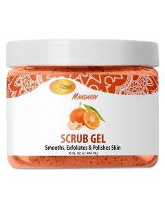 SPA REDI - Exfoliating Scrub Pumice Gel, Mandarin, 16 Oz - Manicure, Pedicure and Body Exfoliator Infused with Hyaluronic Acid, Amino Acids, Panthenol and Comfrey Extract