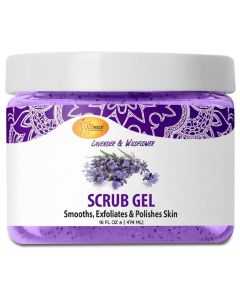 SPA REDI – Exfoliating Scrub Pumice Gel, Lavender and Wildflower, 16 Oz - Manicure, Pedicure and Body Exfoliator Infused with Hyaluronic Acid, Amino Acids, Panthenol and Comfrey Extract