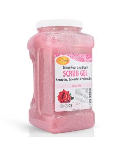 SPA REDI – Sensual Rose Pumice Scrub Gel, Exfoliating, Hydrating & Nourishing, Infused with Hyaluronic Acid, Amino Acids, Panthenol and Comfrey Extract for Glowy Smooth Skin – 128oz Gallon