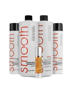 Keragen Brazilian Keratin Hair Treatment - Premium Straightener Cream, Sulfate-Free Anti-Frizz Products, Perfect Straightening Solution for Dry & Damaged Hair, Kit Combo Set