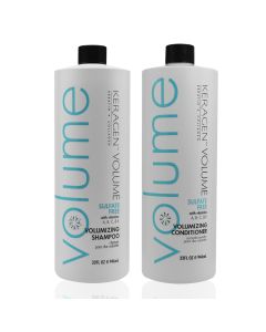 Keragen - Volumizing Shampoo and Conditioner for Fine Hair with Keratin and Collagen, Sulfate Free