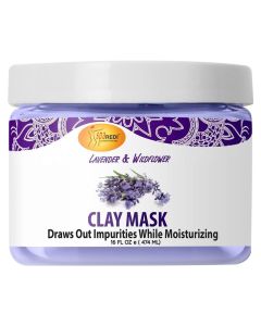 SPA REDI - Clay Mask, Lavender and Wildflower, 16 Oz - Pedicure and Body Deep Cleansing, Skin Pore Purifying, Detoxifying and Hydrating