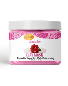 SPA REDI - Clay Mask, Sensual Rose, 16 Oz - Pedicure, Body Deep Cleansing, Detoxifying, Hydrating - Natural Bentonite Clay, Infused with, Amino Acids, Panthenol, Comfrey Extract