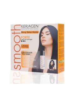Keragen - Brazilian Keratin Hair Smoothing Treatment Express Home Kit - Blowout Straightening System, with 2 Oz Forte Treatment, 2 Oz Clarifying Shampoo and Aftercare Samples