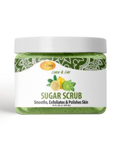 SPA REDI Sugar Scrub Lemon and Lime - Moisturizing and Exfoliating Body Scrub, Face, Hand, Foot Scrub body exfoliator for Nourishing, Glow, Polish, Smooth and Fresh Skin 16 Oz